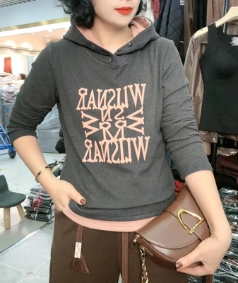 2025冬新款双面加绒字母连帽内搭卫衣女百搭保暖德绒打底上衣帽衫