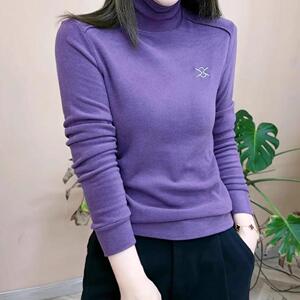 加厚保暖高领双面德绒卫衣女2025冬新款通勤百搭显瘦内搭上衣绒衫