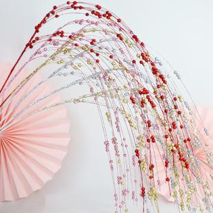 悦木 金粉垂柳闪粉仿真柳枝条圣诞装饰亮片插枝新年年宵花插花