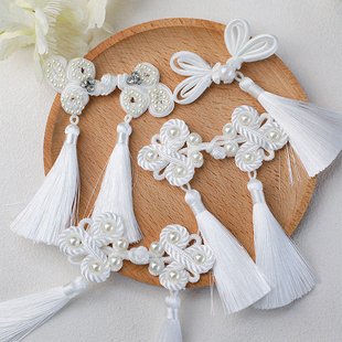 旗袍盘口流苏珍珠手工中式纽扣母亲节花束花盒装饰配件diy材料