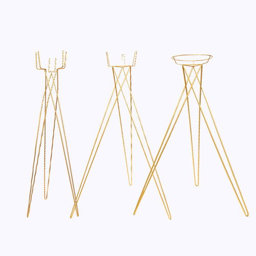 悦木高档镀金开业花篮三脚架鲜花