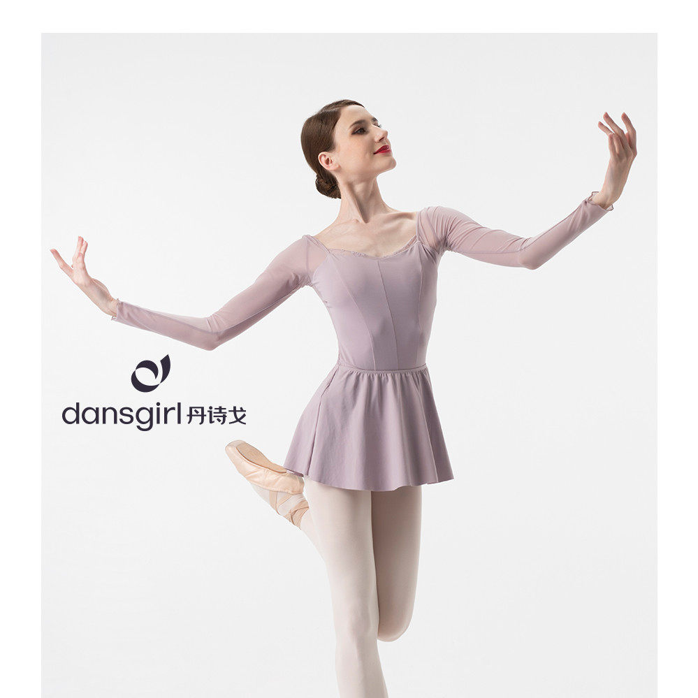 花边领公主线黑色长袖体服丹诗戈