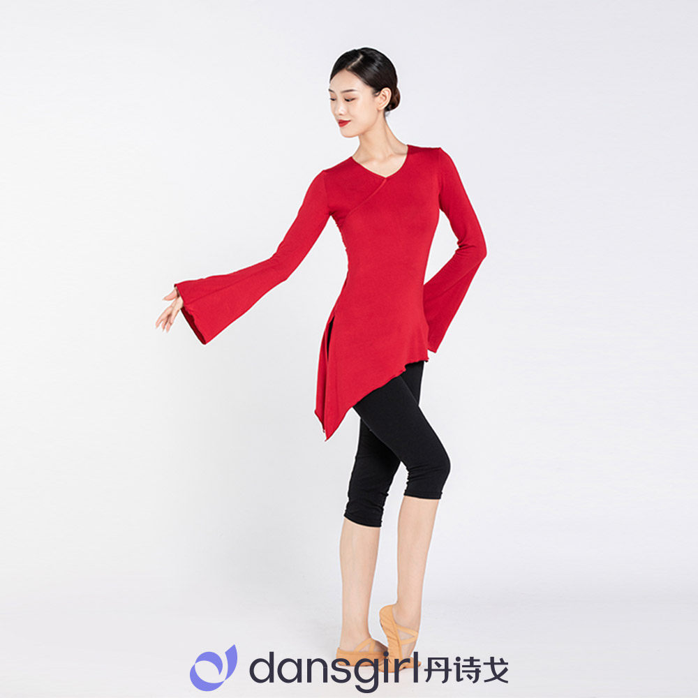 丹诗戈舞蹈练功服芭蕾舞体操形体服古典舞喇叭袖飘逸现代舞女上衣,运动/瑜伽/健身/球迷用品,现代舞服装,淘宝优惠券,粉丝福利购,淘宝优惠卷