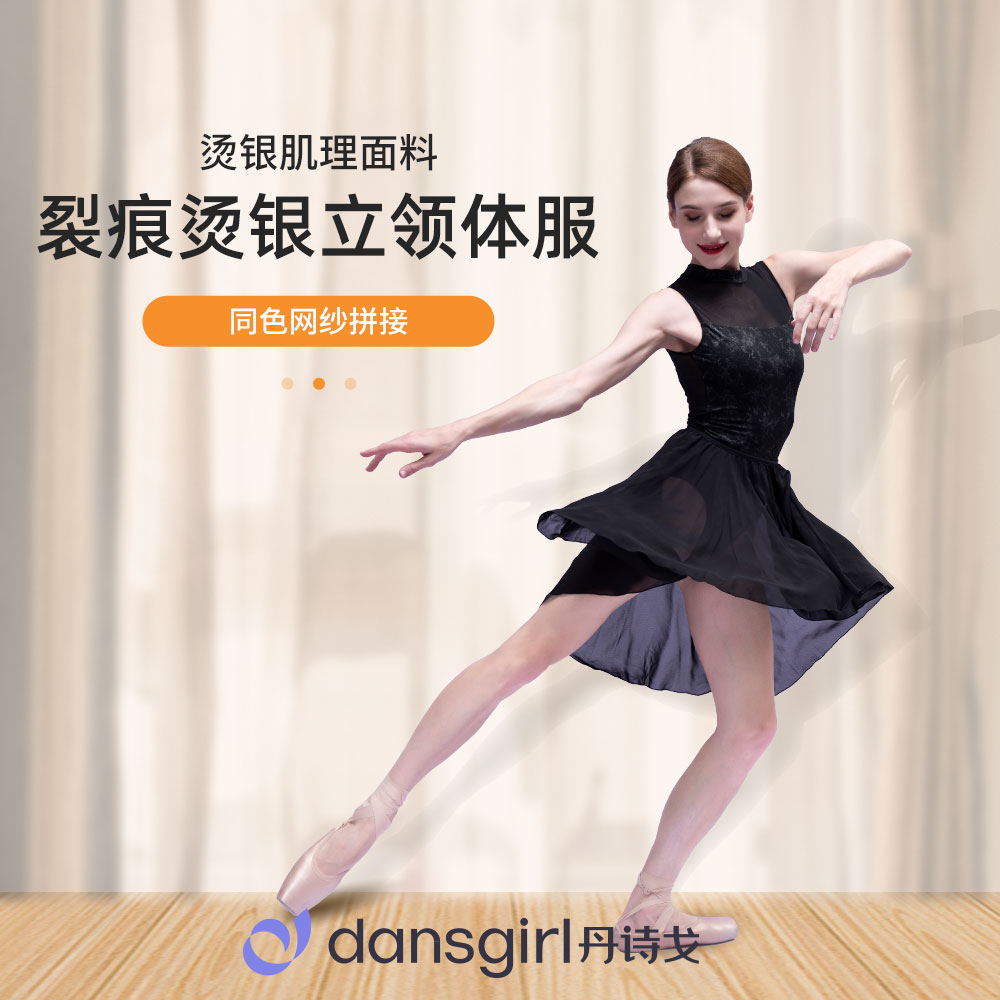 包邮丹诗戈芭蕾舞蹈服演出服形体体操服练功服连体立领挂脖瑜伽衣