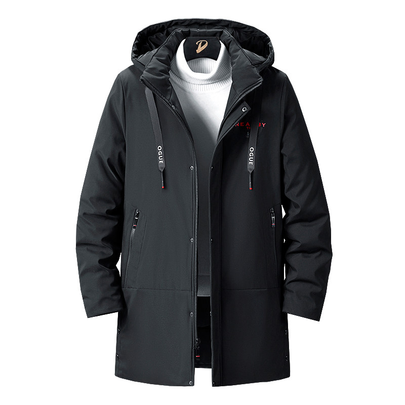 FATTENING AND ENLARGING MENS DOWN JACKETS WINTER YOUTH FAT MID-LENGTH COATS JAPANESE HOODED WINTER CLOTHES PLUS SIZE MENS CLOTHING