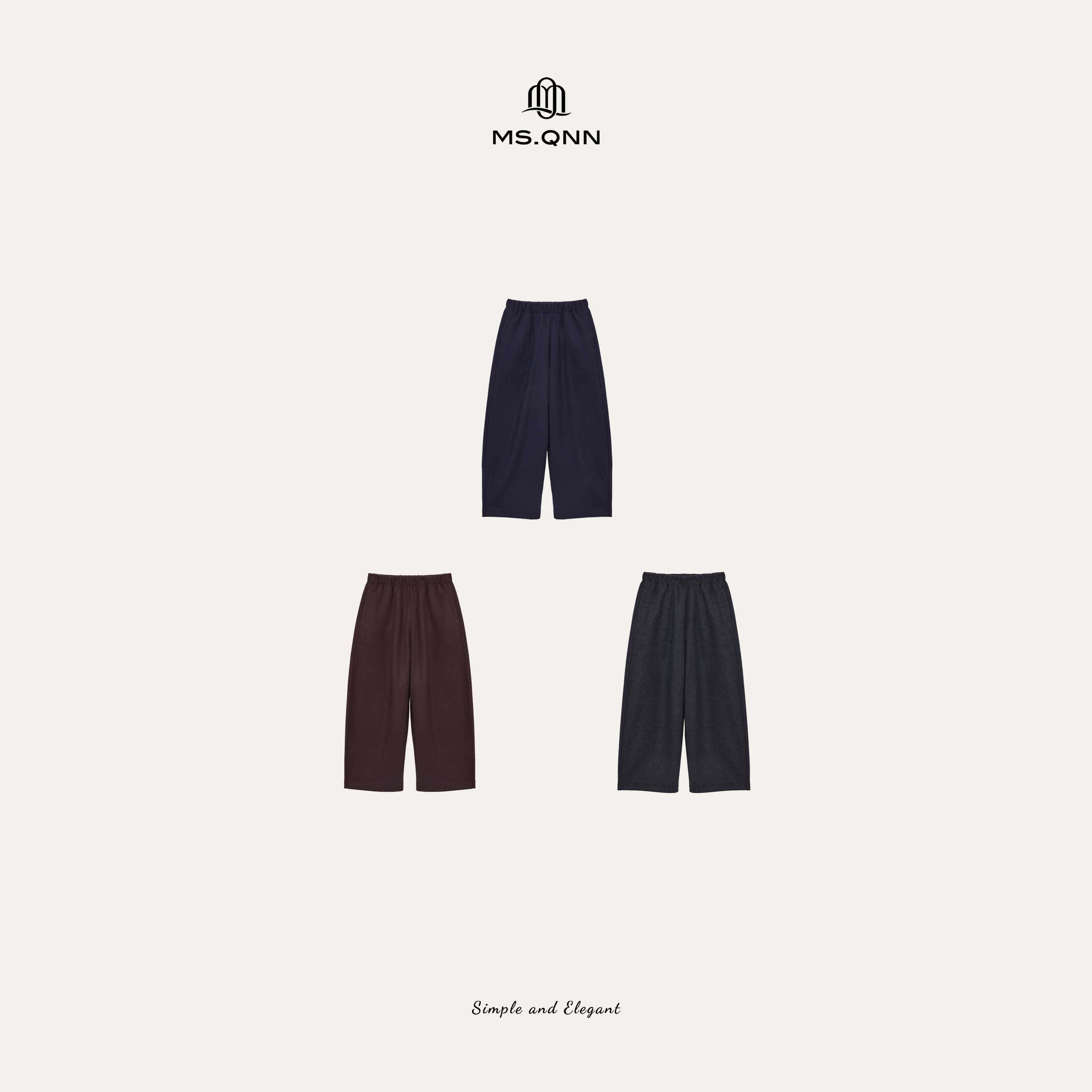 Q姐“惬意”羊毛加厚立体裁剪显瘦休闲裤 52P1165