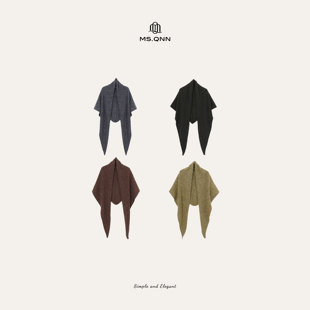 52S726 蓬松邓肯羊毛大肚纱花纱披肩三角巾 Q姐 邓肯色彩