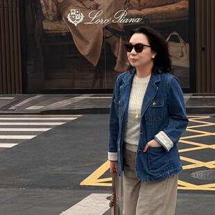 重磅棉拼苎麻老钱风牛仔外套 Q姐 L丹宁 53C108 老钱系列