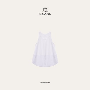 39T031 100棉拼接设计感叠穿背心自然层次感 Q姐 叠穿神器