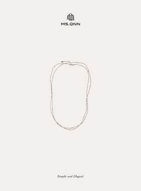 Q姐  老钱系列“B*C长链”长款叠戴锁骨链颈链 28S001