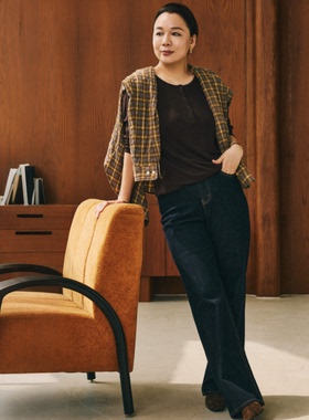 Q姐“丹宁爱好者” 原色高腰直筒巨显瘦显腿长 百搭牛仔裤 5105P