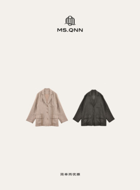 “老钱西服”100亚麻撞色刺绣细节感老钱风西服 39C101 Q姐