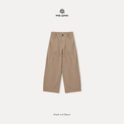 Q姐 静奢“LEM*牛仔“设计感高腰宽松弯刀牛仔裤 53P383