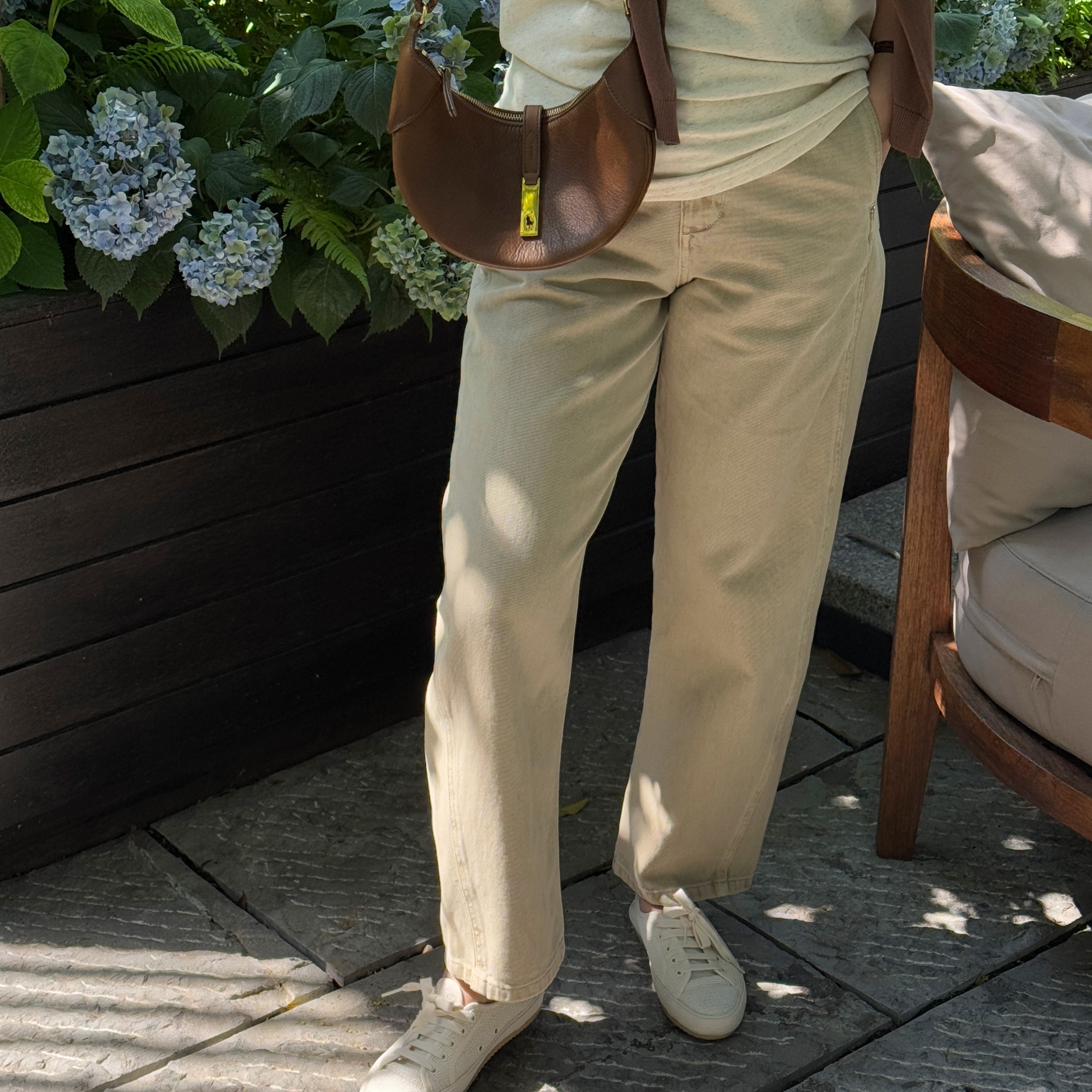 Q姐“JI简松弛”lame系列土耳其立裁扭缝廓形弧摆牛仔裤 39P903