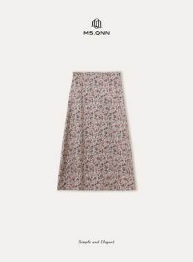 Q姐 老钱”花萝印花“L*P桑蚕丝花萝印花A字半身裙 53P211