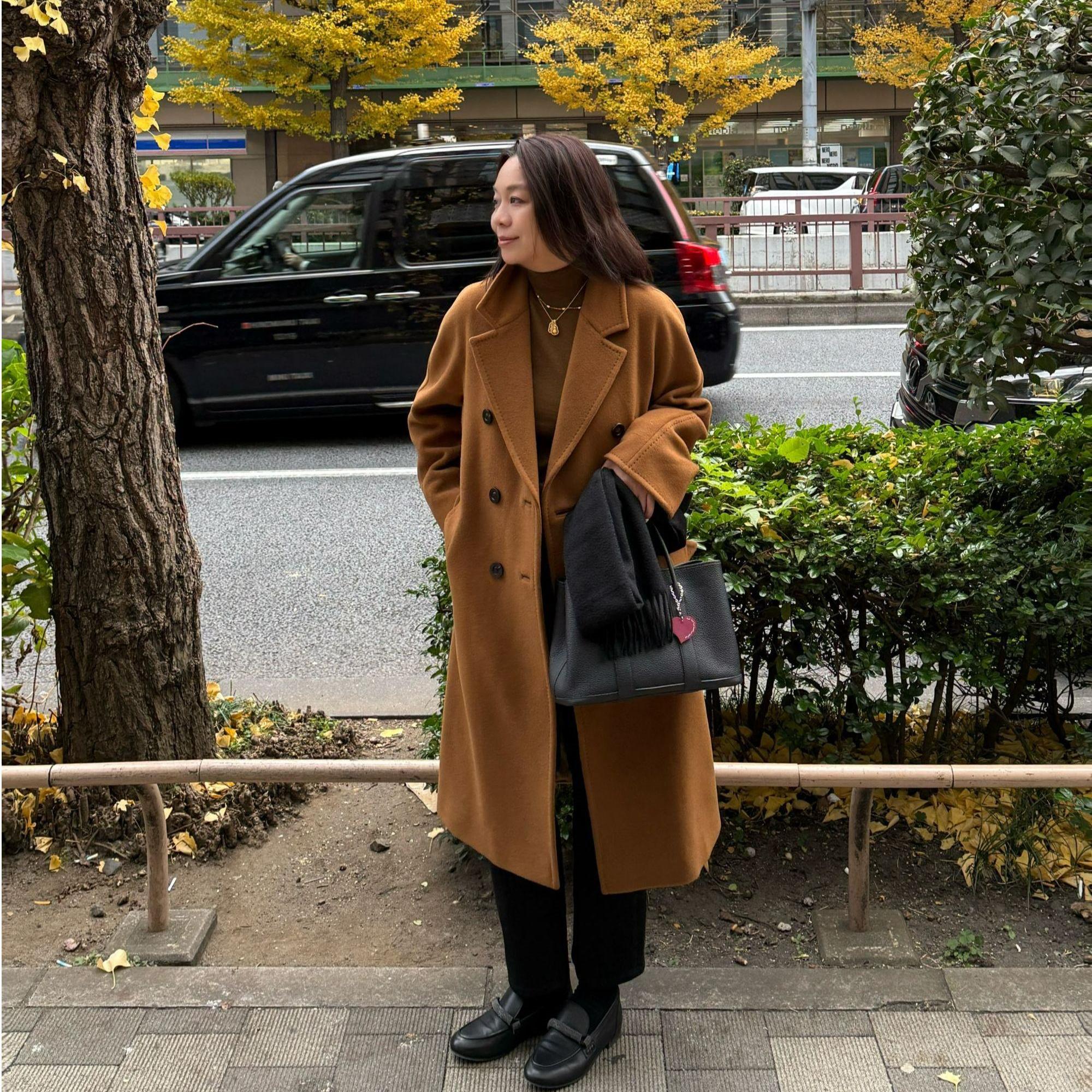 Q姐“经典801”保暖羊绒羊毛双面双排扣长款大衣 37C2010