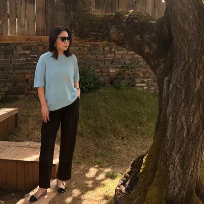 Q姐 经典”溜达裤“进口兰精莫代尔松紧腰休闲通勤裤 53P1060