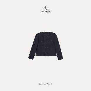 小香羊毛粗花呢双排扣气质外套 经典 52C796 流光 Q姐