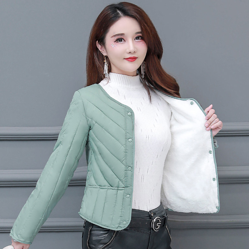 秋冬短款羽绒棉服修身