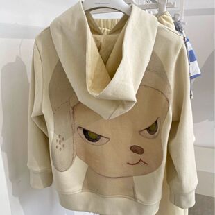 明星同款亲子装儿童宽松连帽卫衣男童女童卡通印花卫衣潮休闲上衣