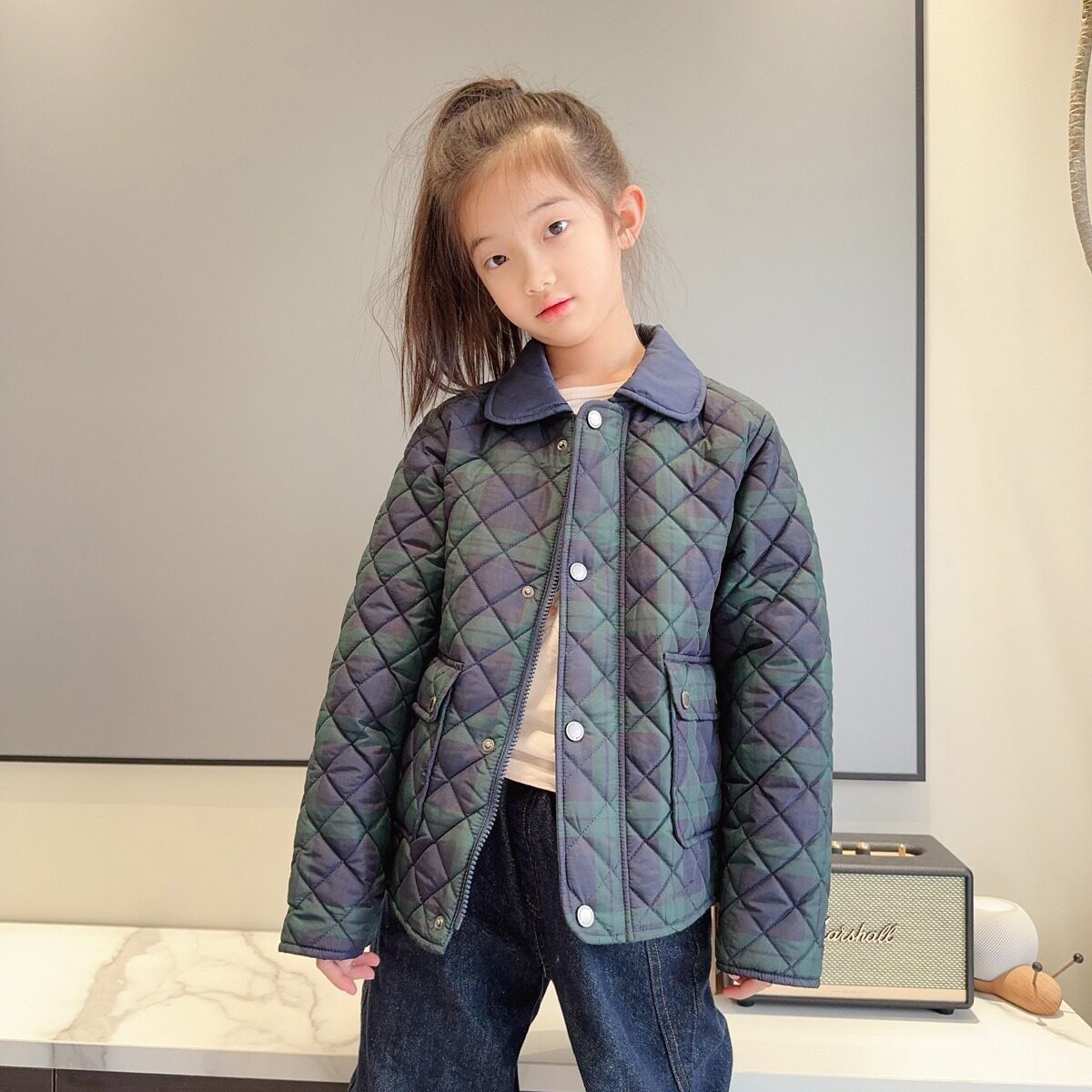 女童棉服童装夹棉外套秋冬