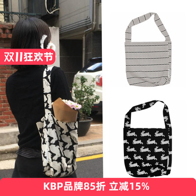 韩国代购KBP帆布包单肩包腋下包hobo托特包复古收纳包环保袋mini
