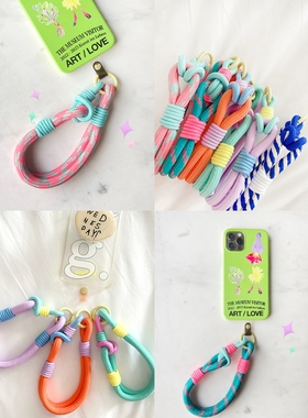 韩国代购MCRN可爱手机挂绳女彩色钥匙扣ins时尚苹果三星手机适用