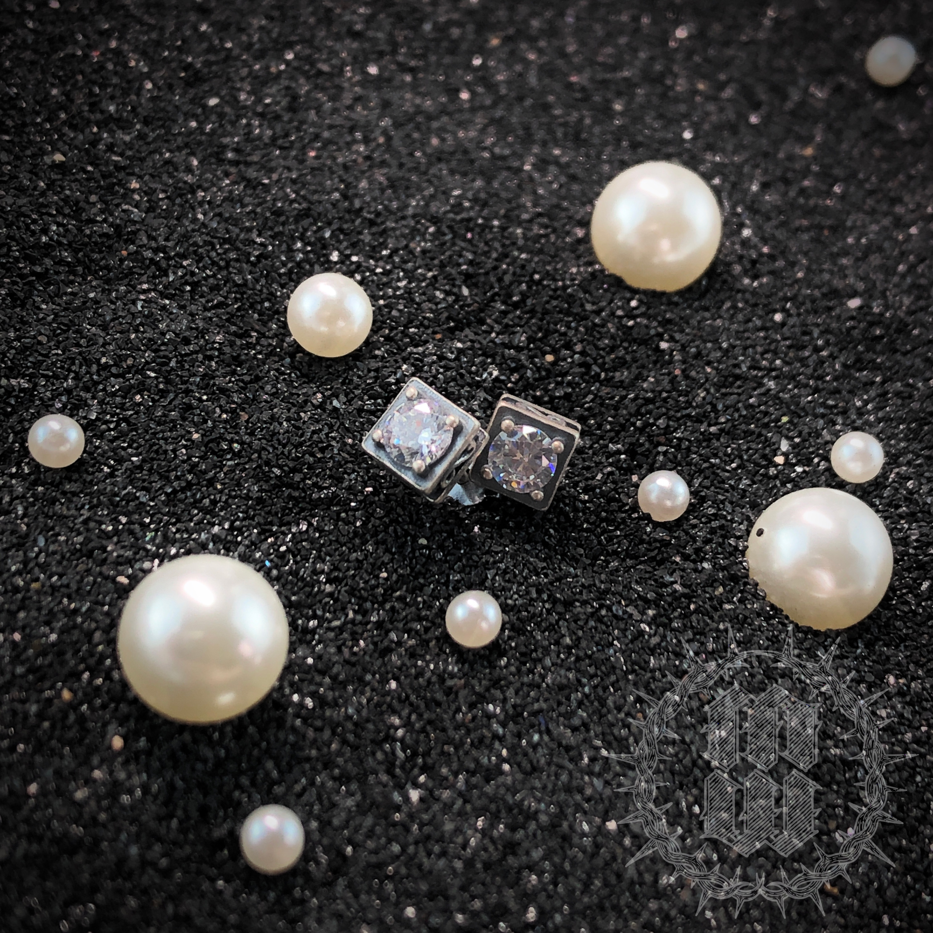 925银复古皓石925银耳钉