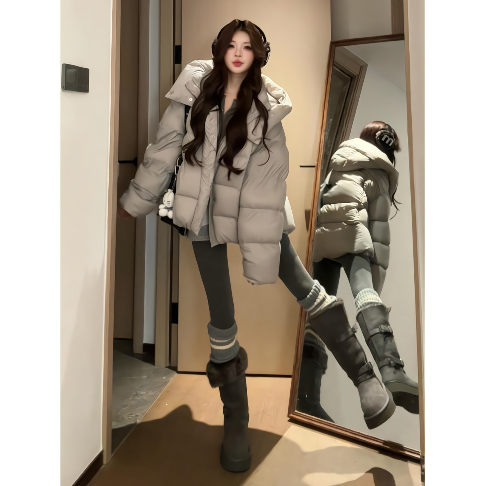 新款面包服宽松外套保暖连帽棉衣