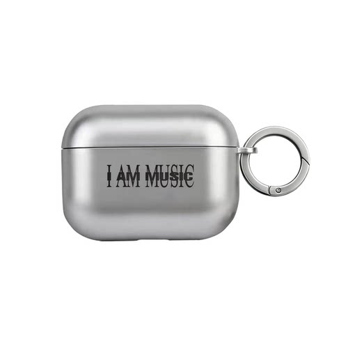 Playboi Carti高级感I AM MUSIC哑光磨砂银色电镀适用airpodspro2保护壳新款二代保护套3代耳机壳4代防摔软壳