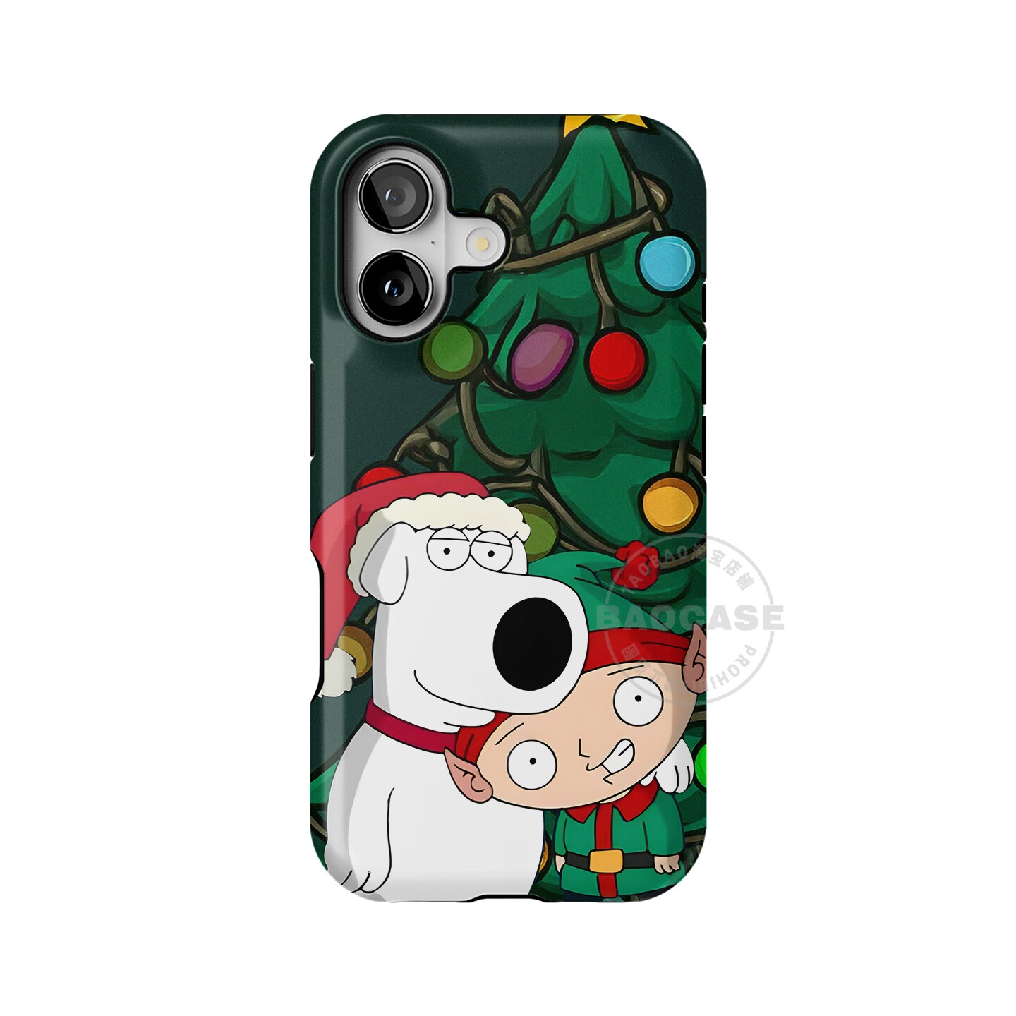 恶搞之家Famliy Guy饺子布莱恩圣诞节适用iPhone15promax手机壳14pro苹果13磁吸12二合一菲林11全包16pro亮面