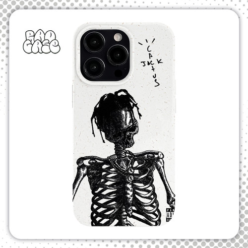 Travis scott骷髅潮牌适用苹果14ProMax可降解壳环保软壳手机壳iPhone13高级感12