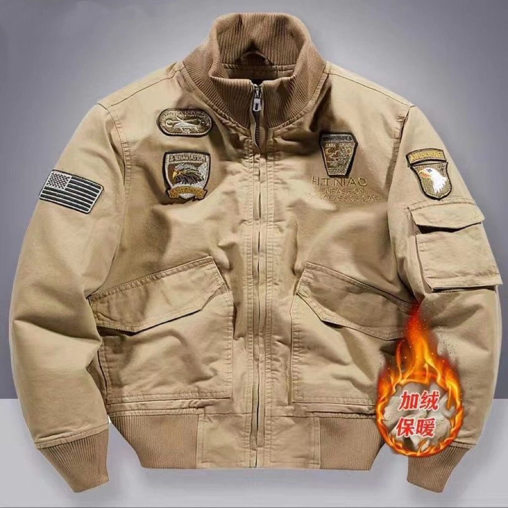 加绒加厚美式复古作训服