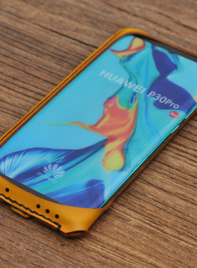 适用华为手机P30 40 50 pro 5G 50p p60牛皮防摔保护套真皮Mate皮套壳