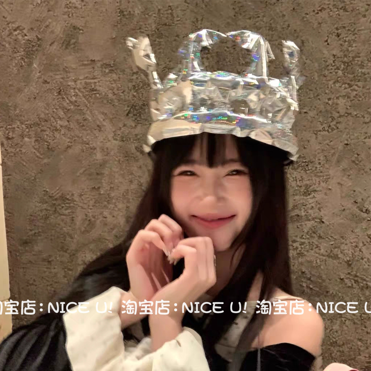 ins银色皇冠气球生日帽男女儿童生日公主国王造型装饰充气拍照