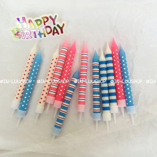 一定要买 韩国原单ins生日蜡烛波点条纹蜡烛超级好看 nice