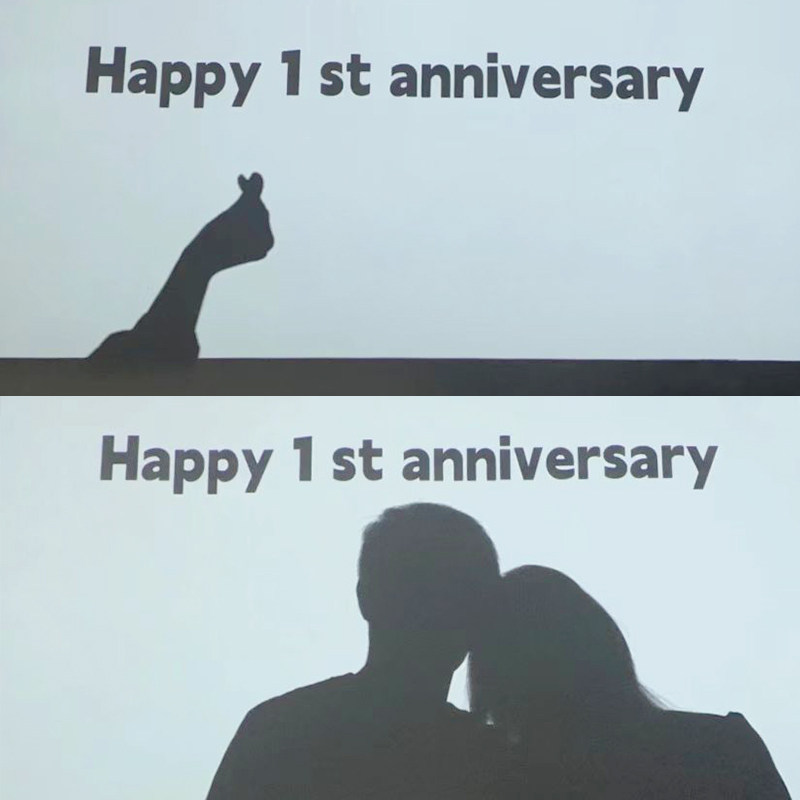 NICE U!小红书同款ins一周年快乐英文投影灯投影灯情人节周年拍照
