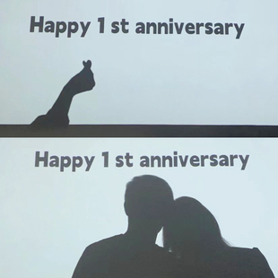 ins一周年快乐英文投影灯投影灯情人节周年拍照 小红书同款 NICE