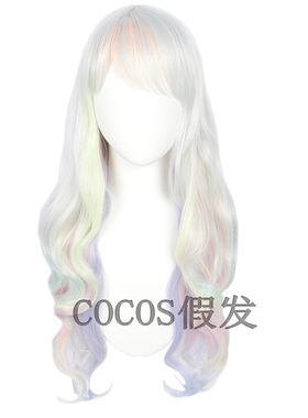 宝石之国钻石cos假发渐变长卷发仿真头皮顶 高温丝