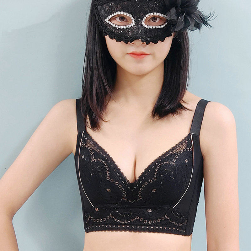 正品可放垫片五排扣侧收副乳聚拢定型文胸软钢圈中厚杯内衣调整型