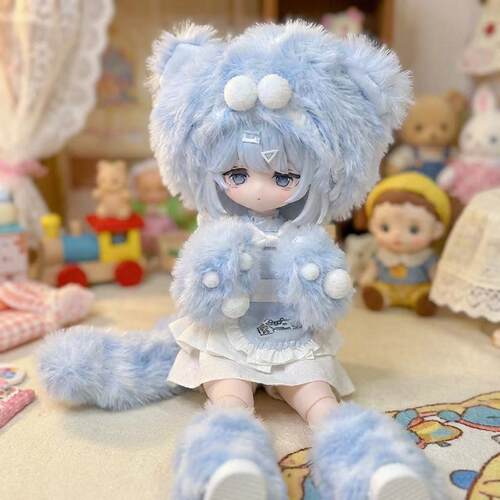冬季毛绒娃衣8分12分ob11女仆11-17厘米甜一二三代阿巳体bjd衣服
