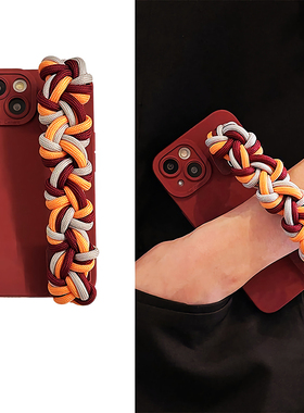 oppo适用A6手机壳Reno15 14 13 12 11 K10K9编织绳手腕带Find X9X8X7X6X5X3麻花A5A3A2A1Pro全包A72A96A58A57