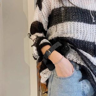 vivo适用y300手机壳S19戚薇同款Y200手腕带X100皮带扣X70X60X80S18S15Y50t酒红Y37Y36m黑y33s棕色S7S9e女Y76s