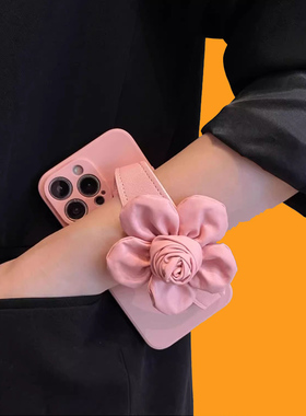 OPPO适用A6A5A1A2A3Pro手机壳Reno15 14 13 12 11 10K9赵露思同款FindX9X8X7X6X5X3粉色花朵腕带A96A72A32A58