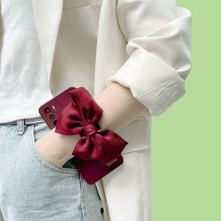 OPPO适用A6手机壳Reno14 13K12K11K10K9斜挎背带挂绳A1A2A3蝴蝶结腕带A5Pro全包FindX9X8X7X6X5酒红A57A97A56