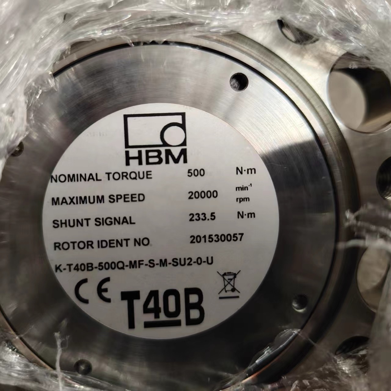 HBM扭矩传感器 T40B/500NM