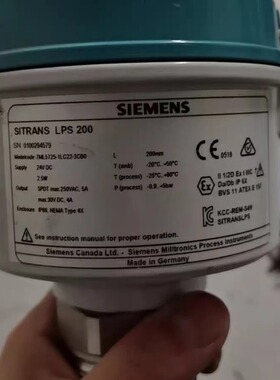 SIEMENS西门子SITRANS LPS200料位开关 7ML5725-1LC22-3C80