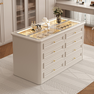 衣帽间中岛柜首饰柜法式中古风珠宝展示柜中岛台家用高端收纳斗柜