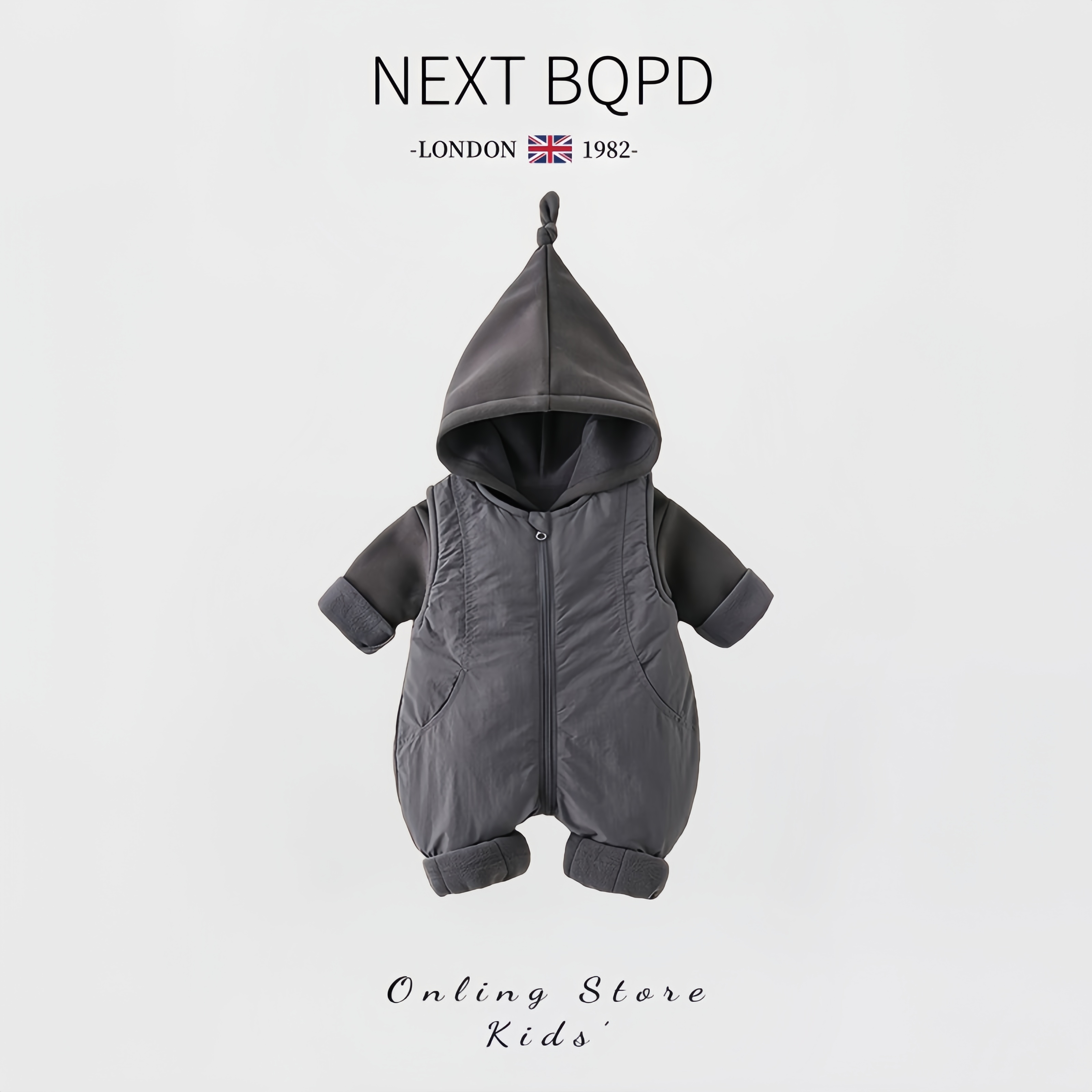 英国NEXTBQPD秋冬装婴儿衣服男女宝宝夹棉加厚连体衣棉服爬服套装