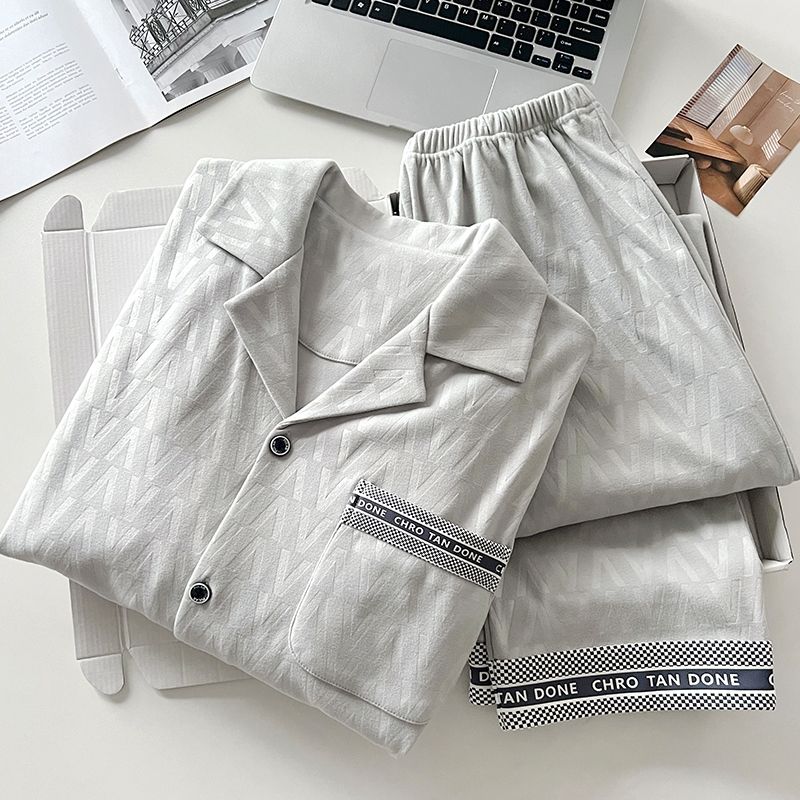 德绒睡衣男士秋冬季春秋薄绒加厚保暖男生青少年冬天家居服套装